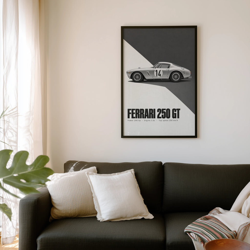 Vintage Ferrari 250 GT Print, Car Poster, Wall Art