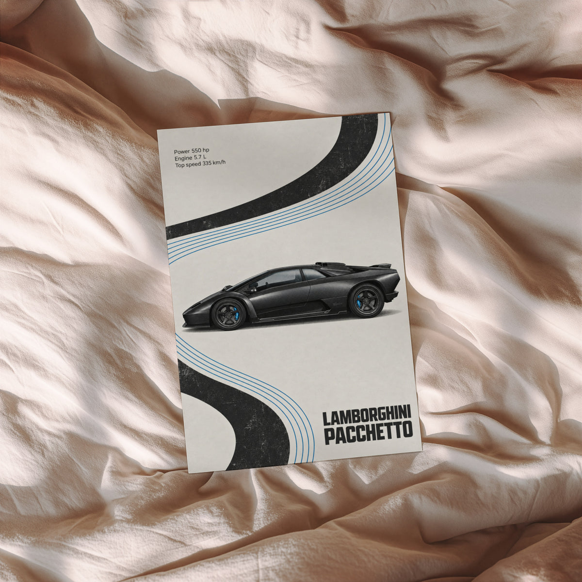 Vintage Lamborghini Pacchetto Print, Supercar Wall