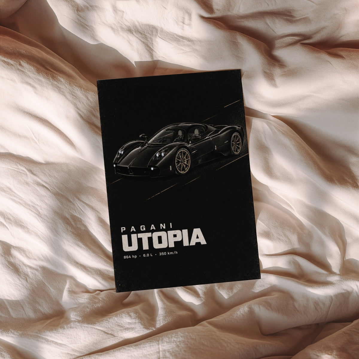 Vintage Pagani Utopia Print, Supercar Wall Art
