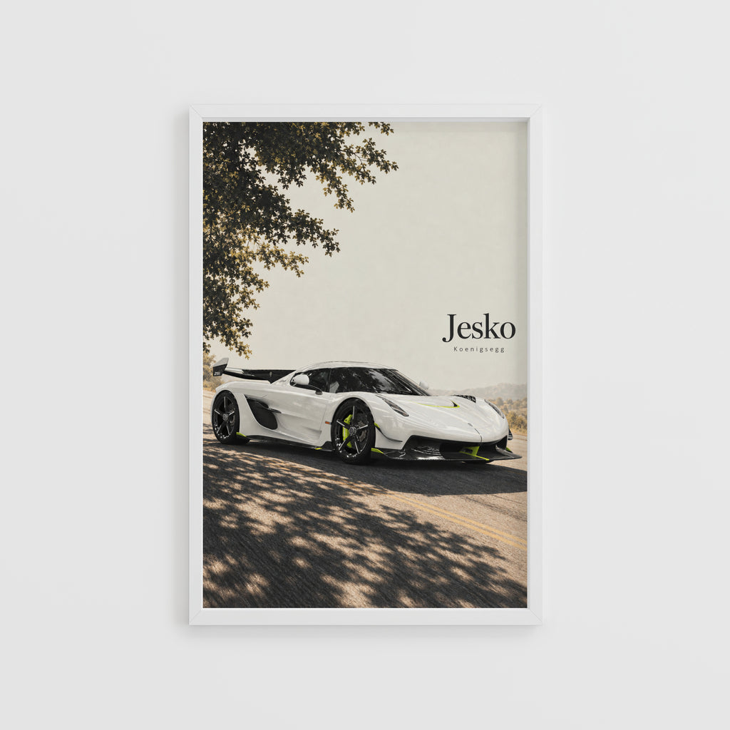 Vintage Koenigsegg Jesko Print, Hypercar Wall Art