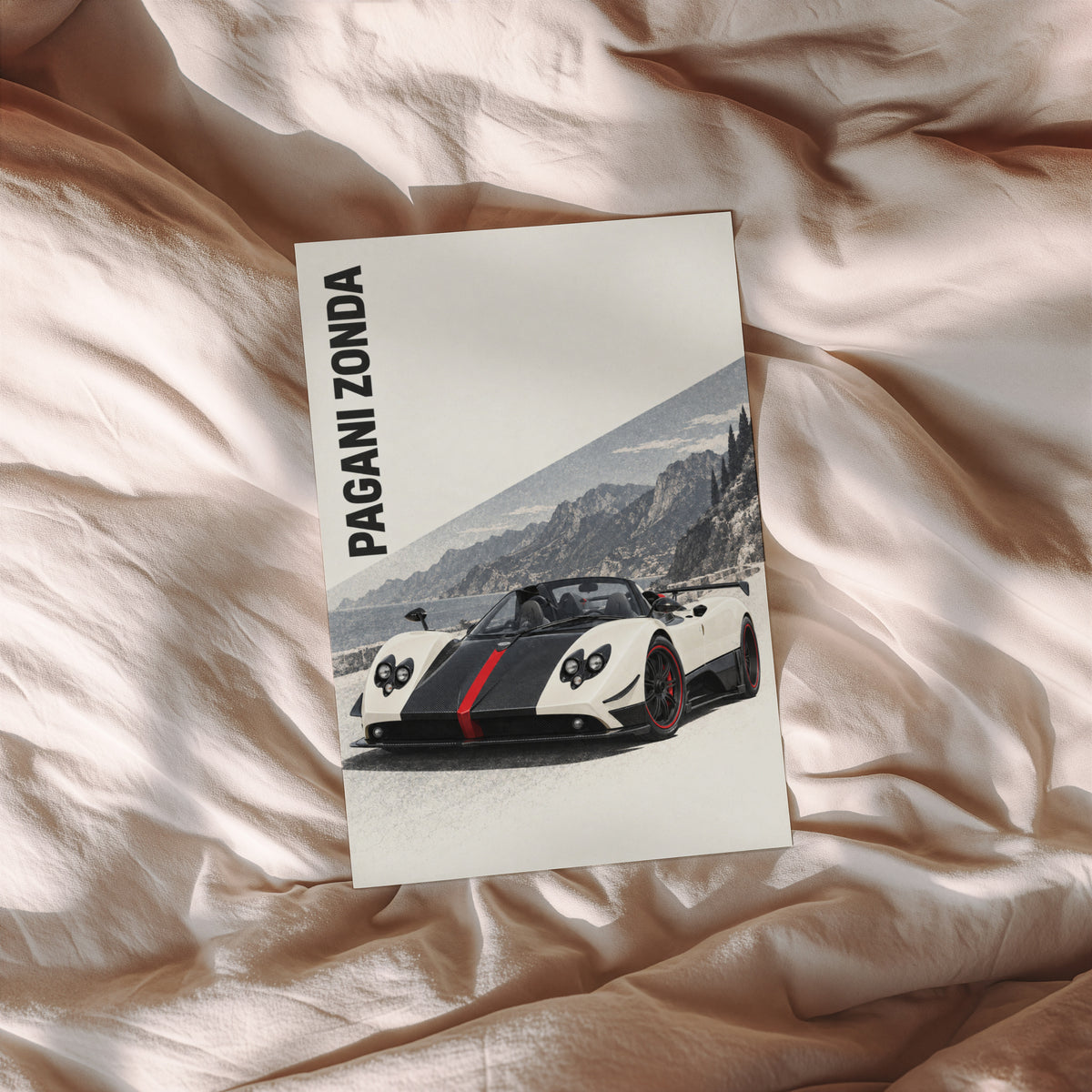Vintage Pagani Zonda Print, Supercar Wall Art
