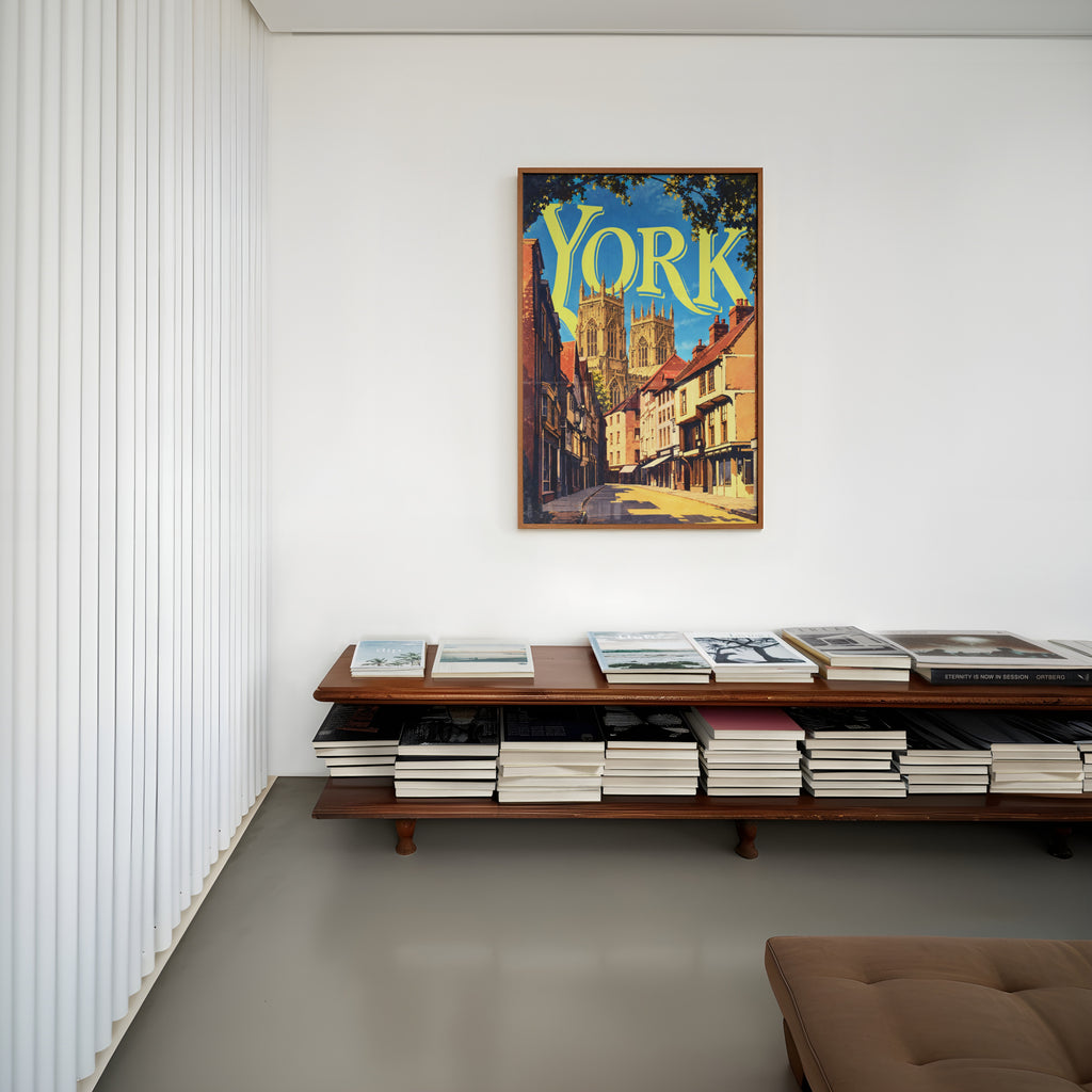 Vintage York Poster, York Minster Wall Art, England Print