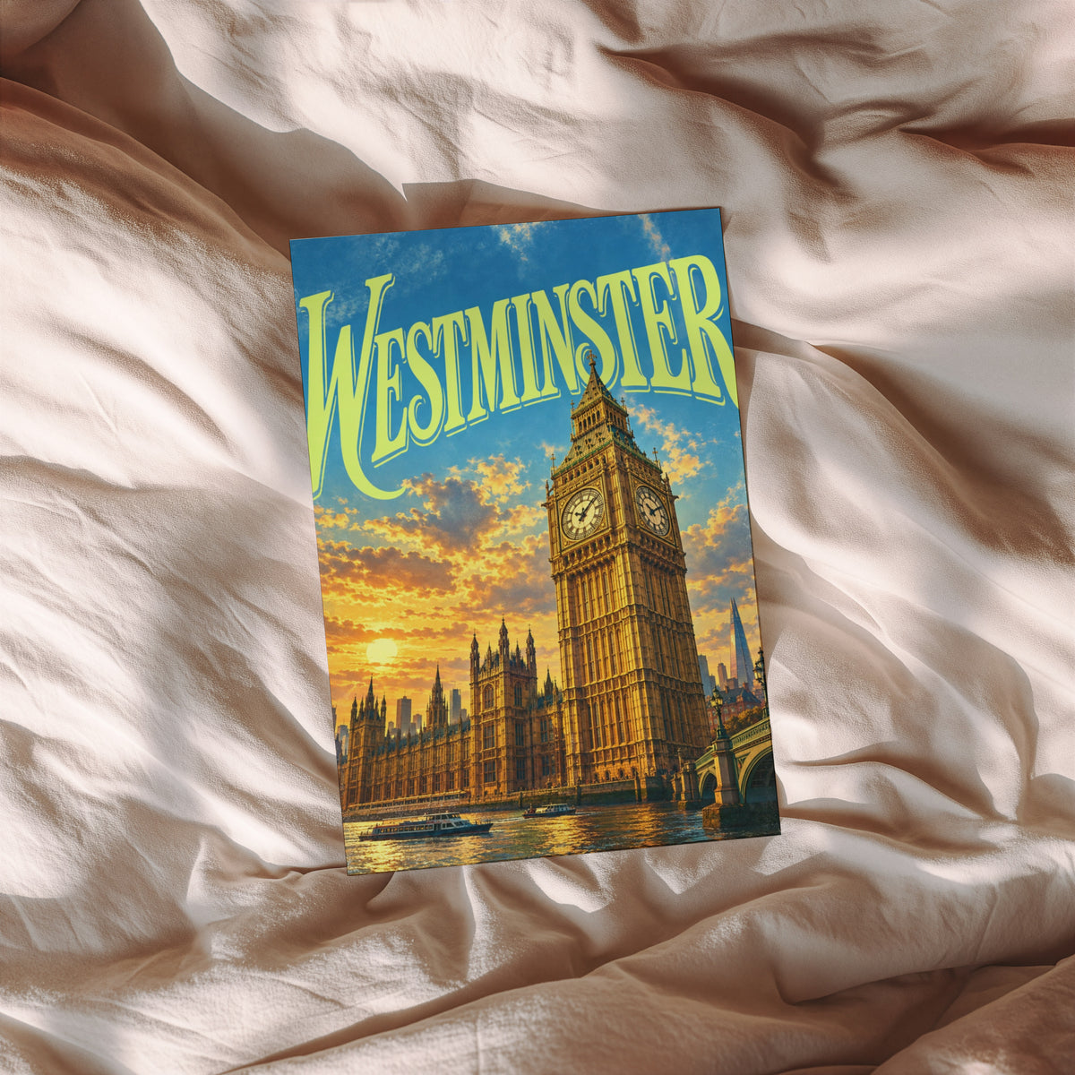 Vintage Westminster Poster, London Wall Art, Big Ben Print