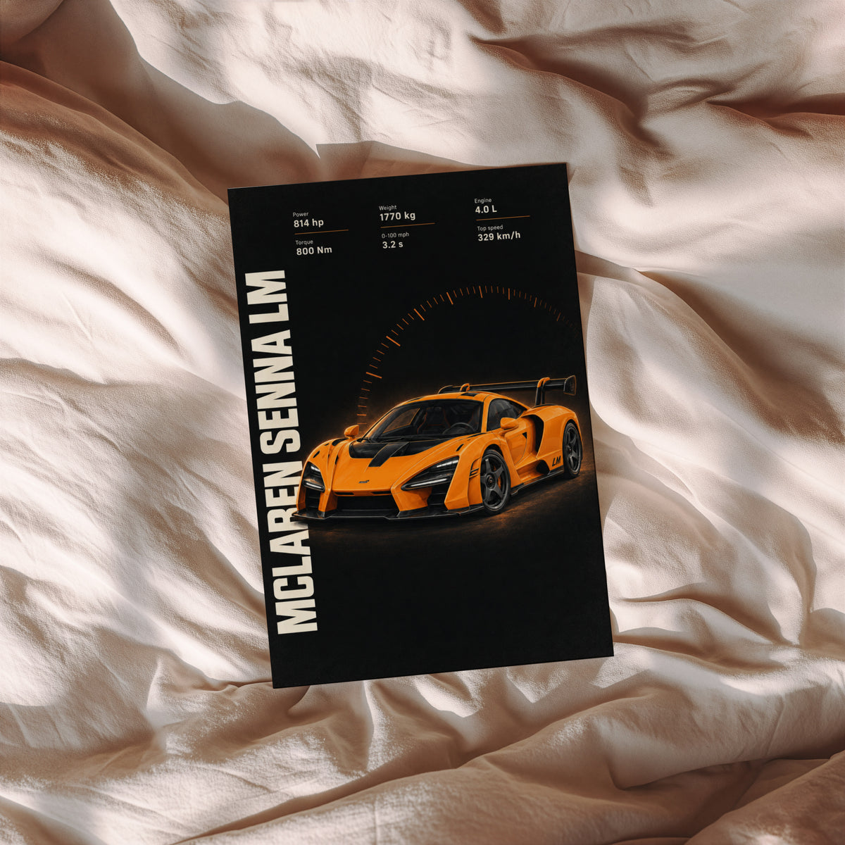 Vintage McLaren Senna LM Print, Supercar Wall Art