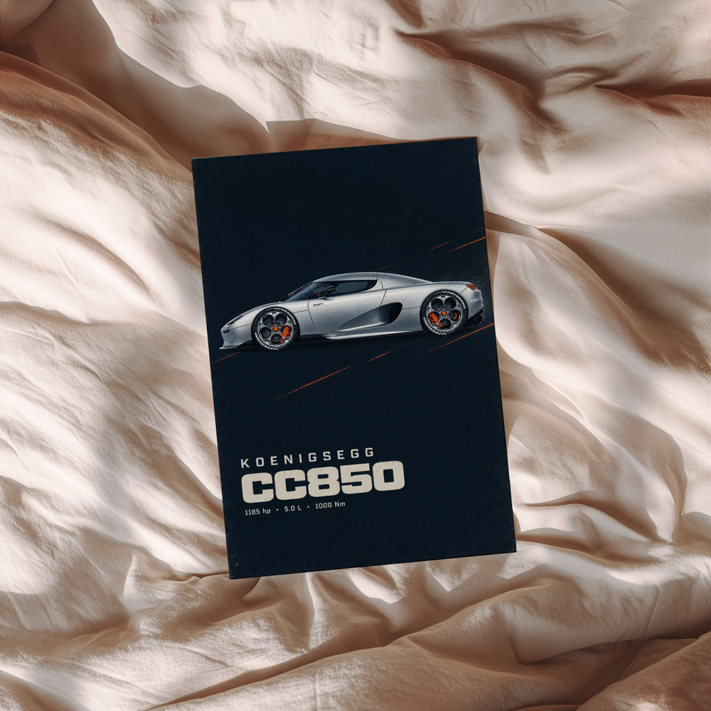 Vintage Koenigsegg CC850 Print, Supercar Wall Art