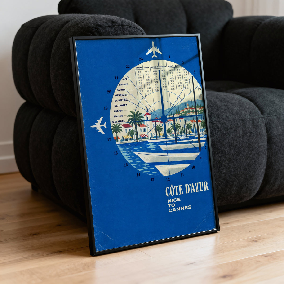 Vintage Cote d'Azur Poster, French Riviera Wall Art