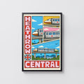 Vintage Heathrow Central Poster, London Tube Wall Art