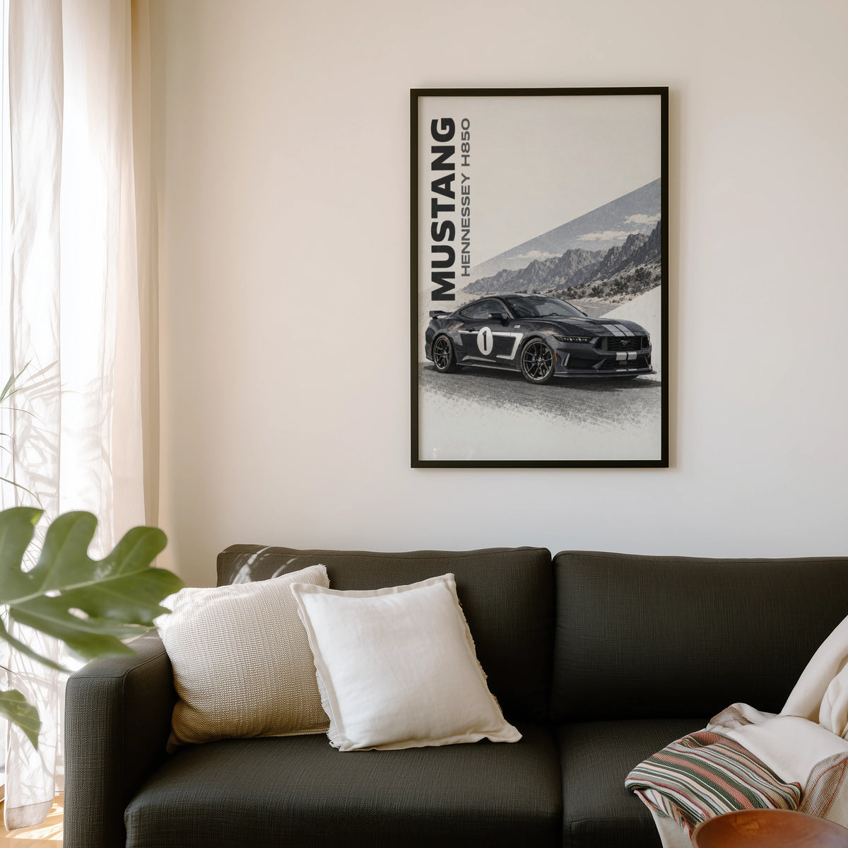 Vintage Mustang Print, Car Poster, Hennessey H850
