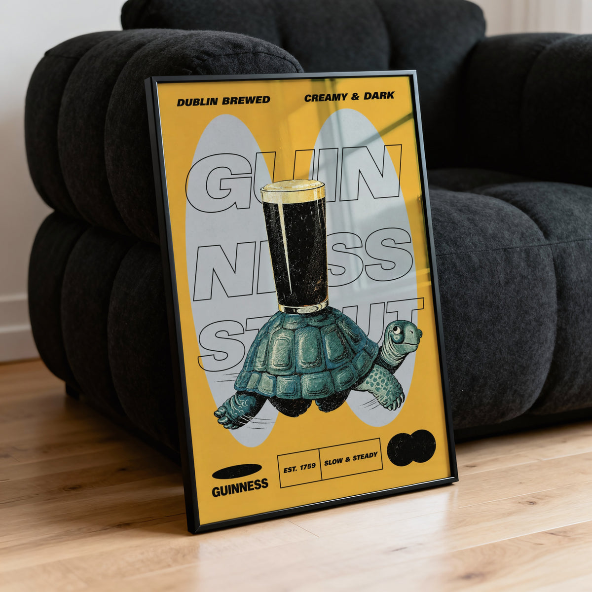 Vintage Guinness Beer Print, Turtle Pub Poster