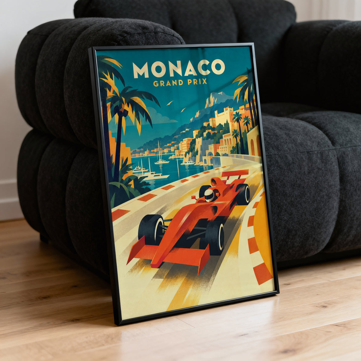 Vintage Monaco Grand Prix Poster, Racing Wall Art, Print