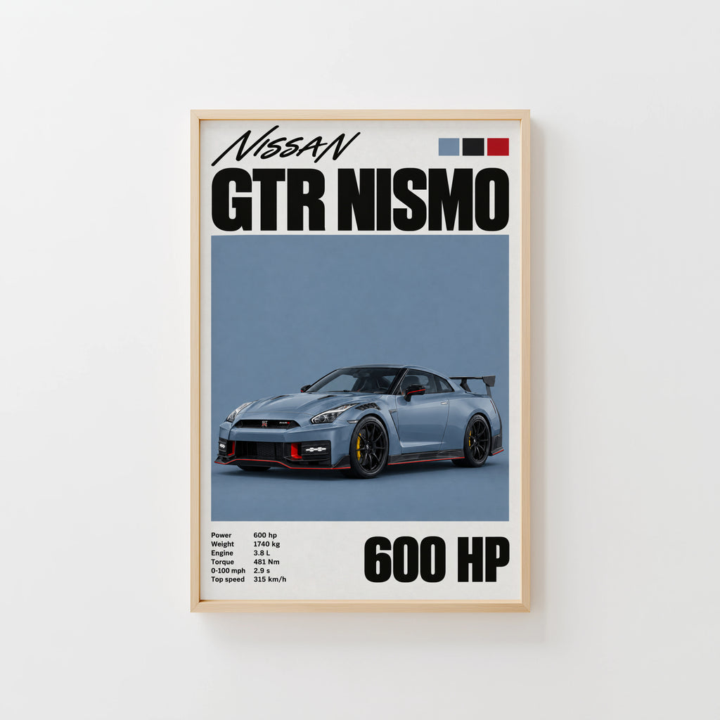 Vintage Nissan GTR NISMO Print, Car Wall Art