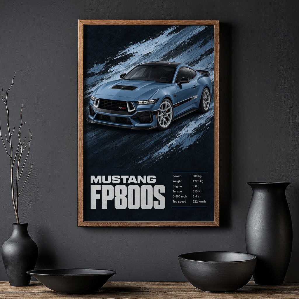 Vintage Mustang FP800S Print, Car Wall Art