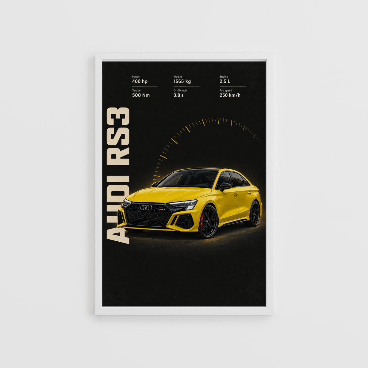 Vintage Audi RS3 Print, Car Wall Art