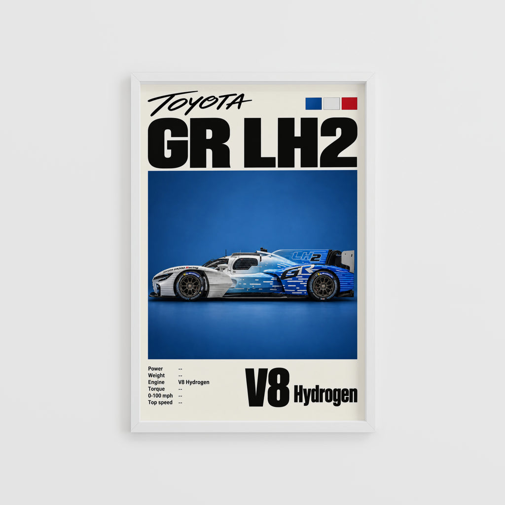 Vintage Toyota GR LH2 Print, Racing Car Wall Art