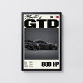 Vintage Print, Mustang GTD Car Wall Art