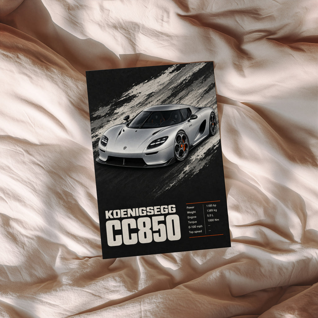 Vintage Koenigsegg CC850 Print, Supercar Wall Art