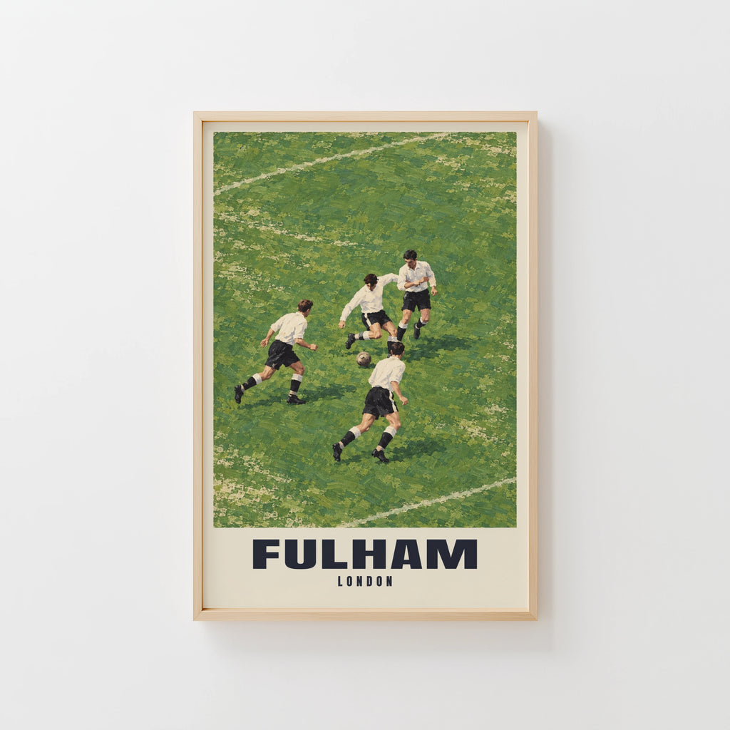Vintage Fulham London Football Poster, Wall Art, Print