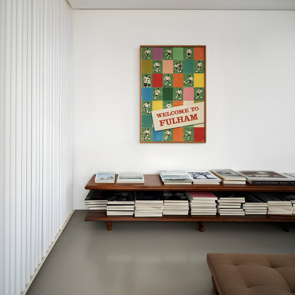 Vintage Fulham Football Poster, Retro Wall Art Print