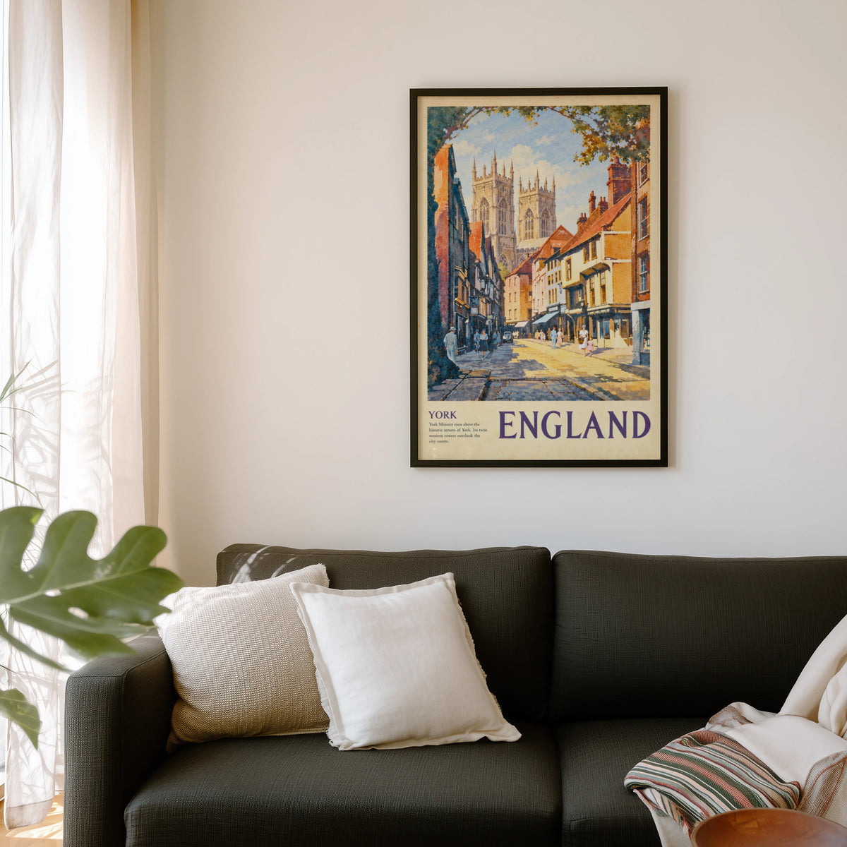 Vintage York Minster Poster, England Wall Art, Print
