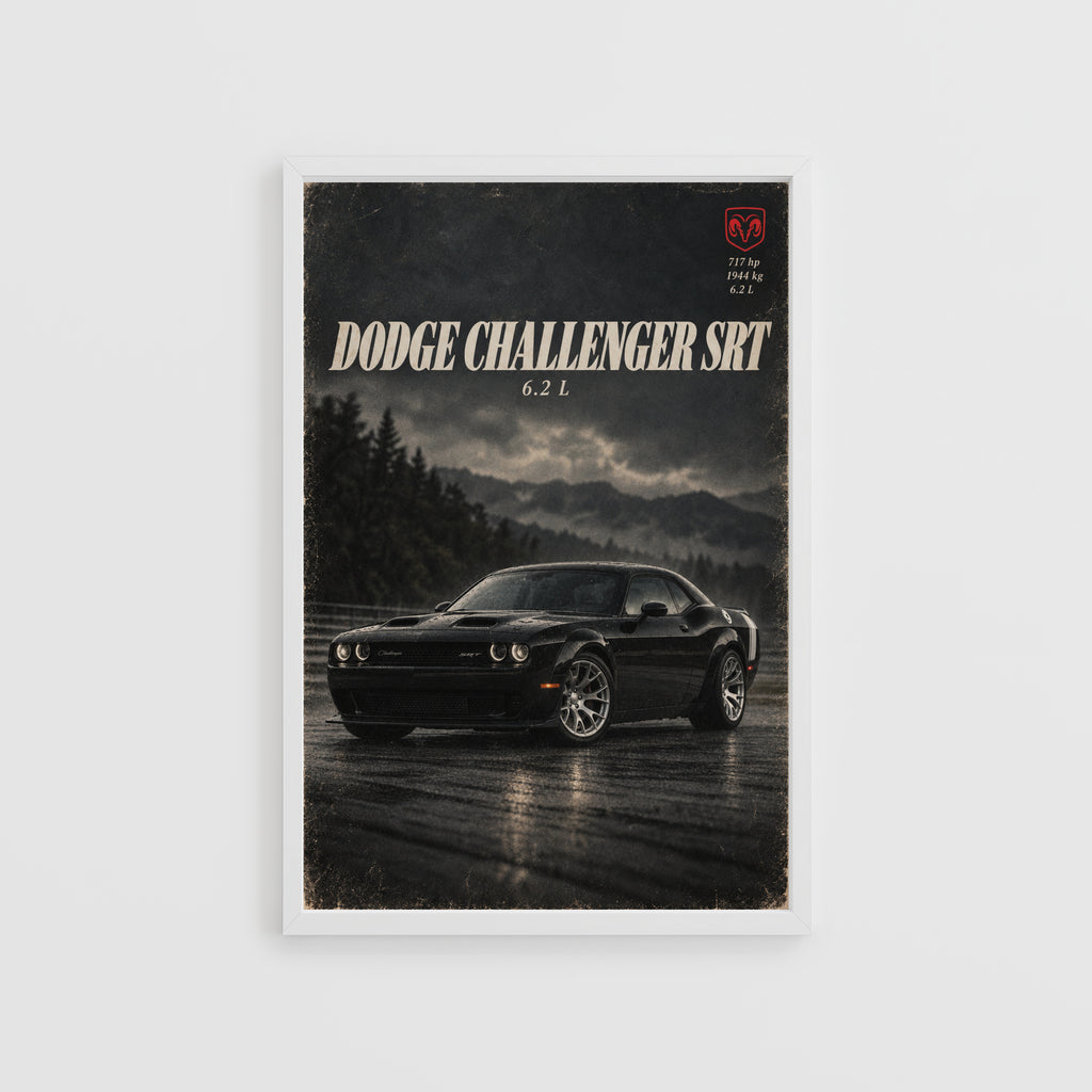 Vintage Dodge Challenger SRT Print, Muscle Car