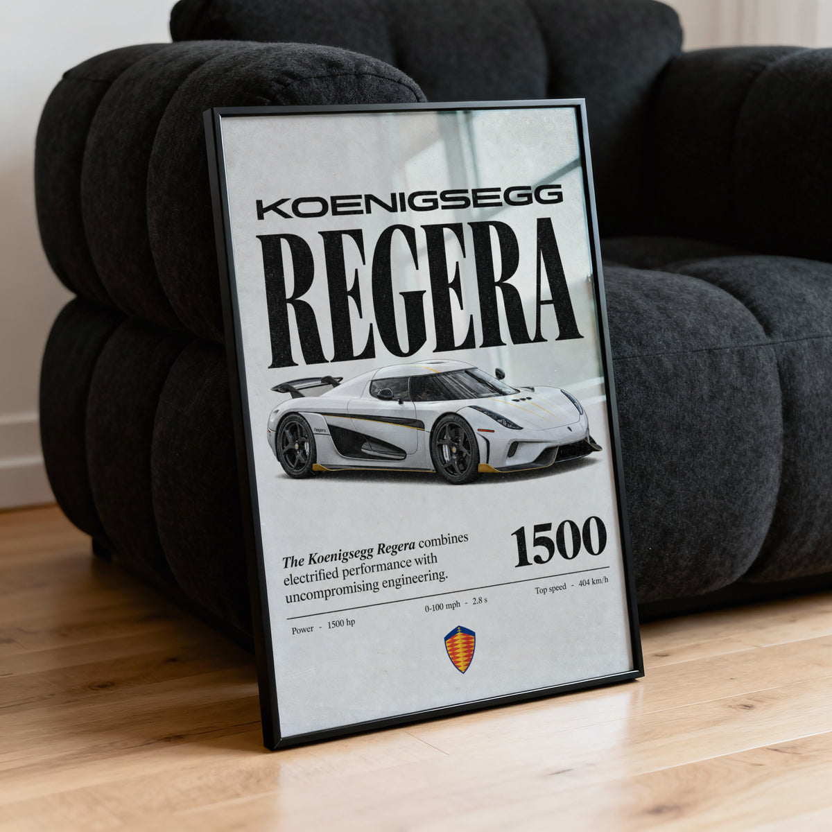 Vintage Koenigsegg Regera Print, Hypercar Art