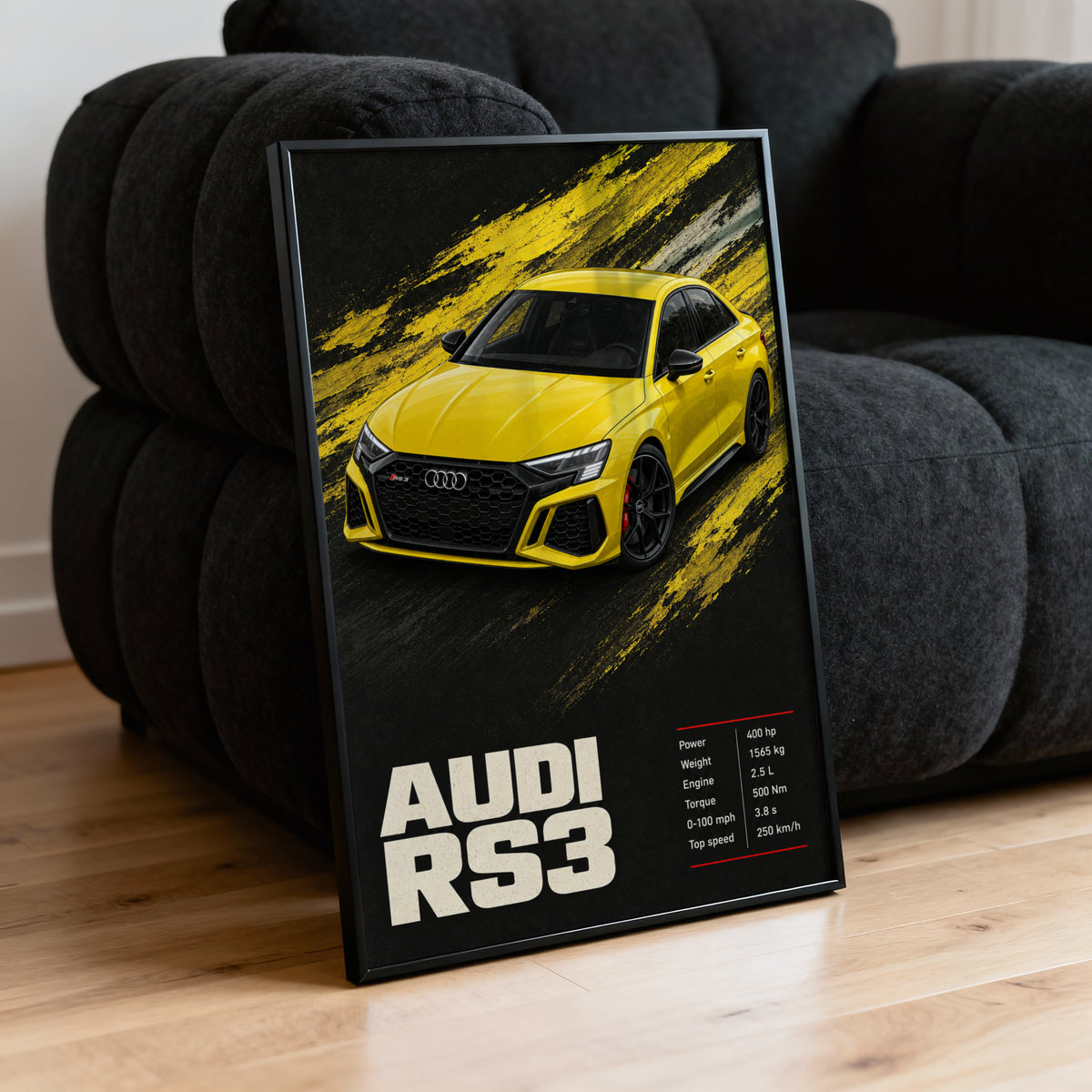 Vintage Audi RS3 Car Print, Garage Wall Art