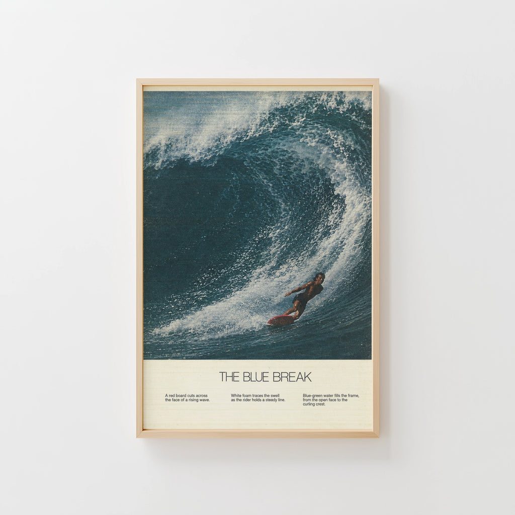 Vintage Surf Print, Surfing Poster, Big Wave Wall Art