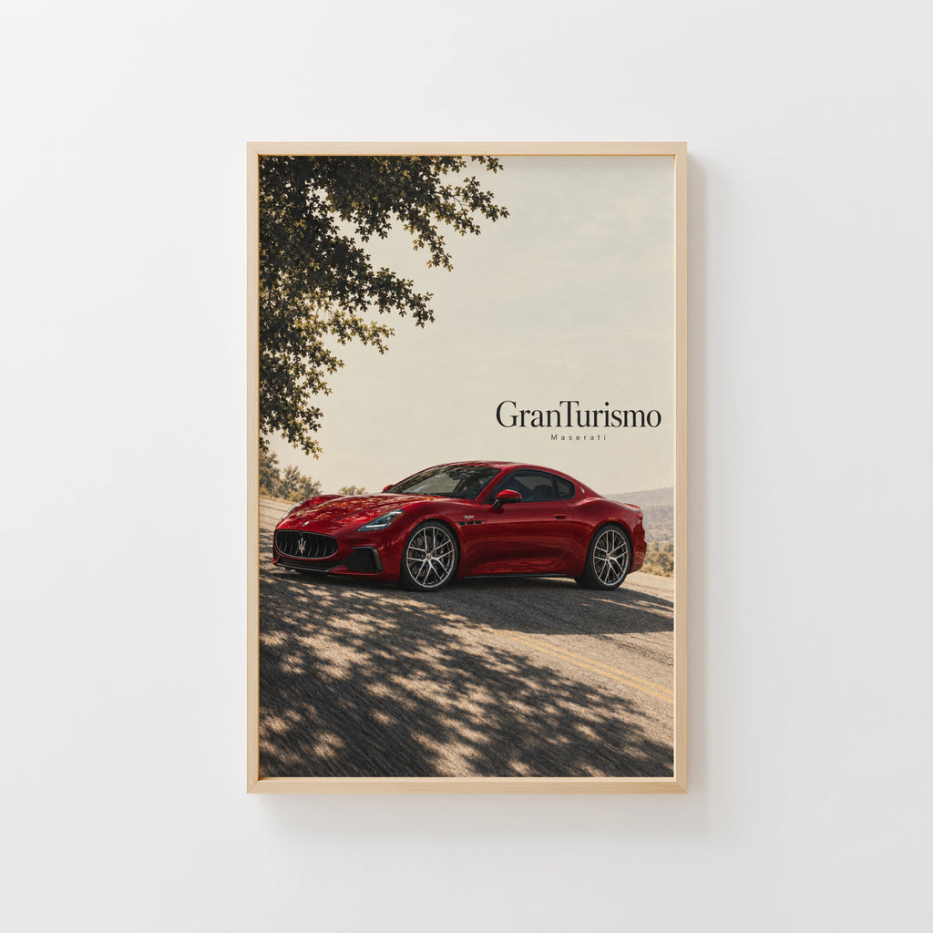 Vintage Maserati GranTurismo Print, Red Coupe Art