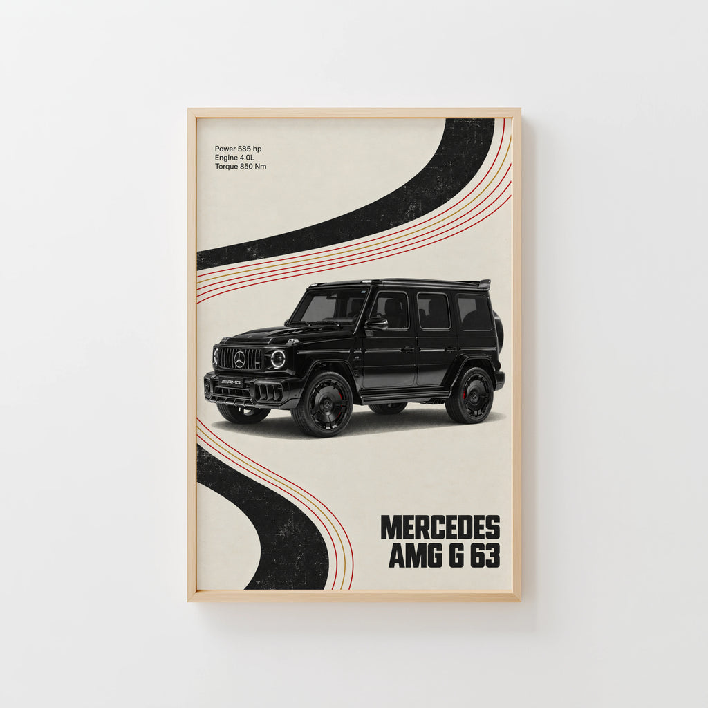 Vintage Mercedes AMG G63 Print, Car Wall Art