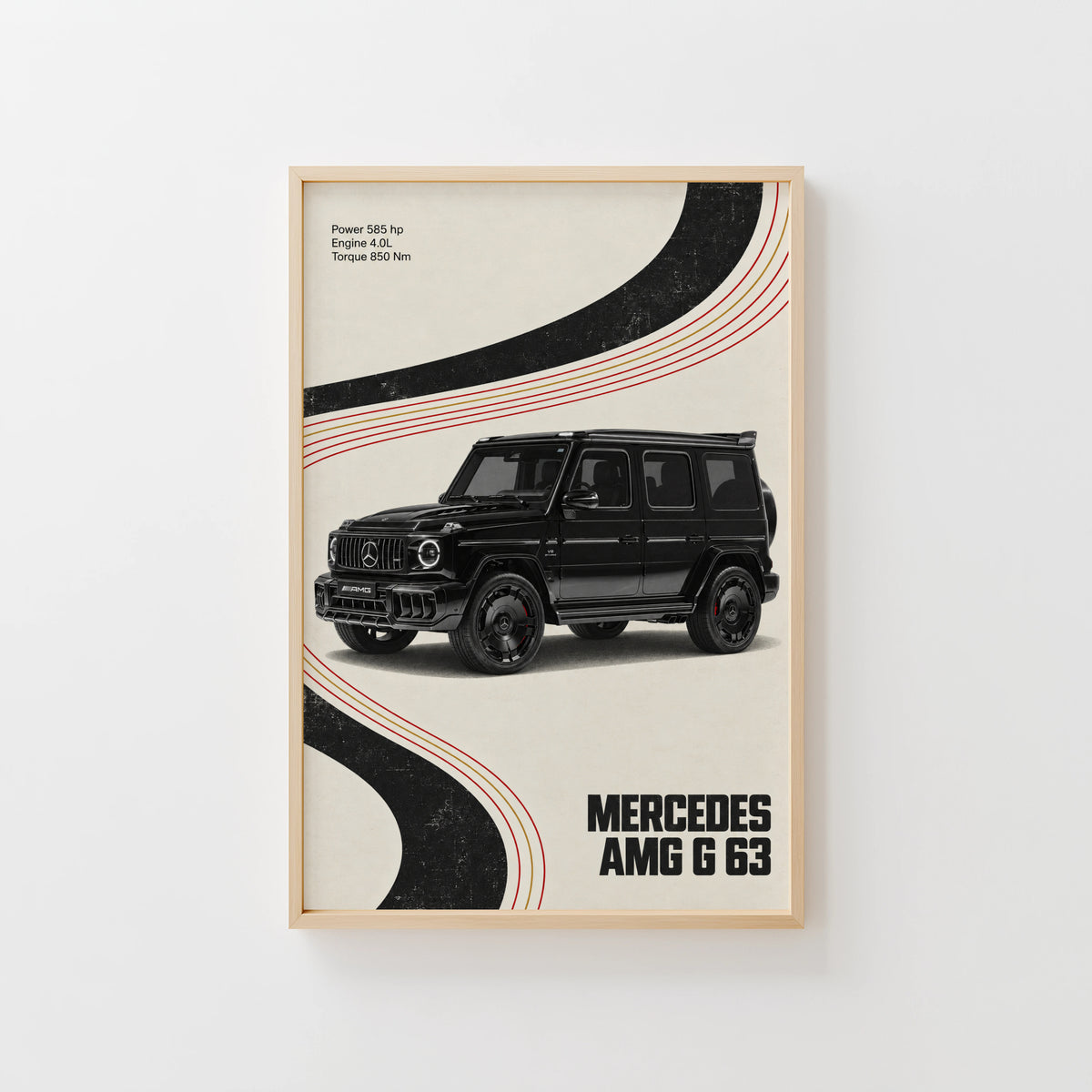 Vintage Mercedes AMG G63 Print, Car Wall Art