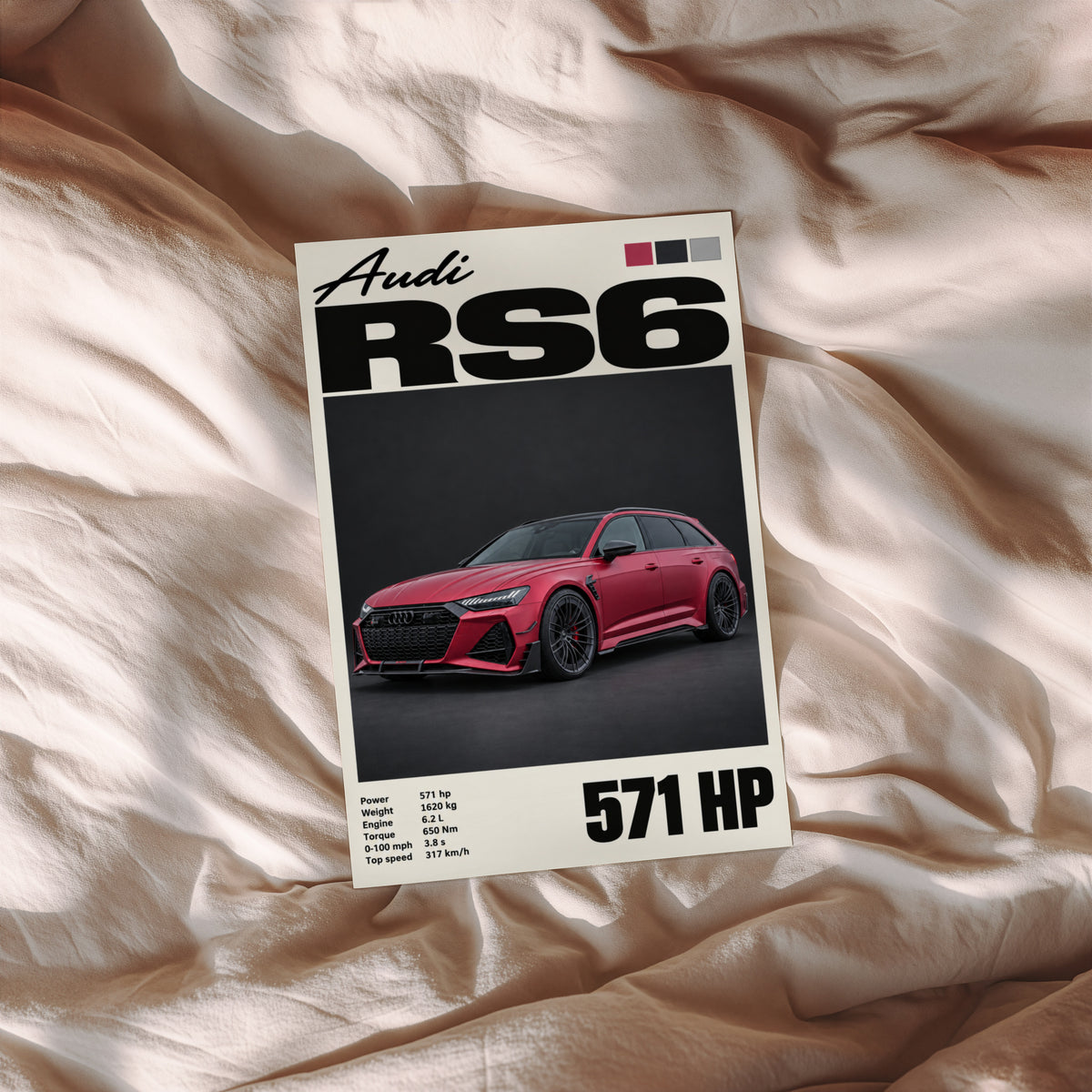Vintage Audi RS6 Print, Car Wall Art, Estate