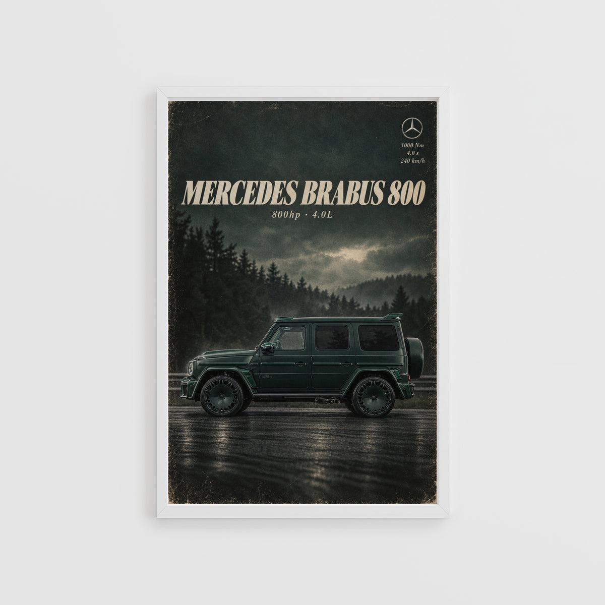 Vintage Mercedes Brabus Print, Car Wall Art