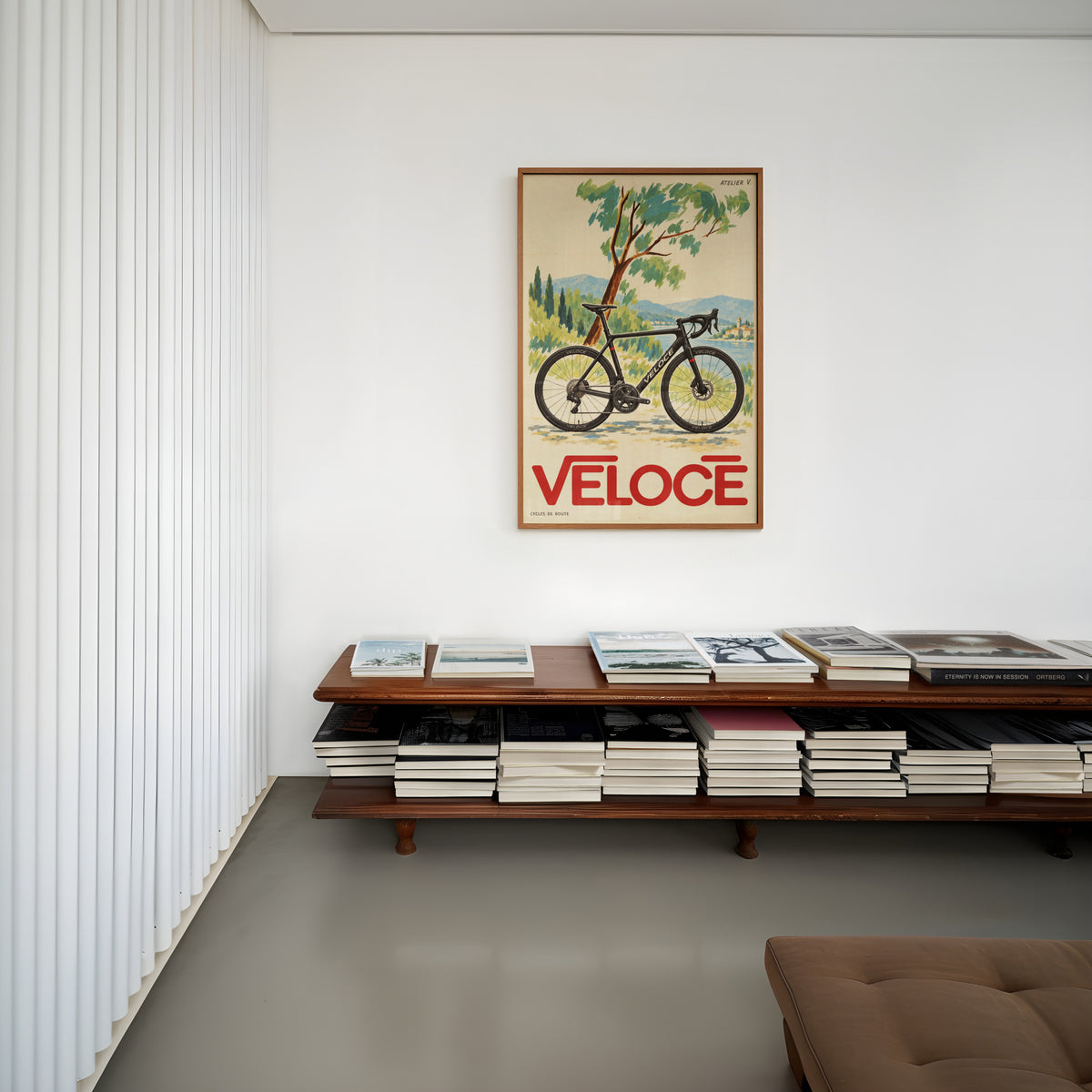 Vintage Cycling Poster, Road Bike Wall Art, Veloce Print