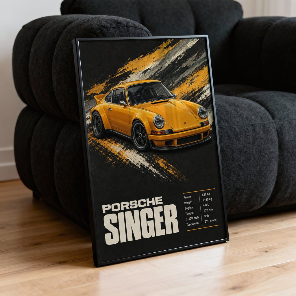 Vintage Porsche Singer Print, Car Wall Art