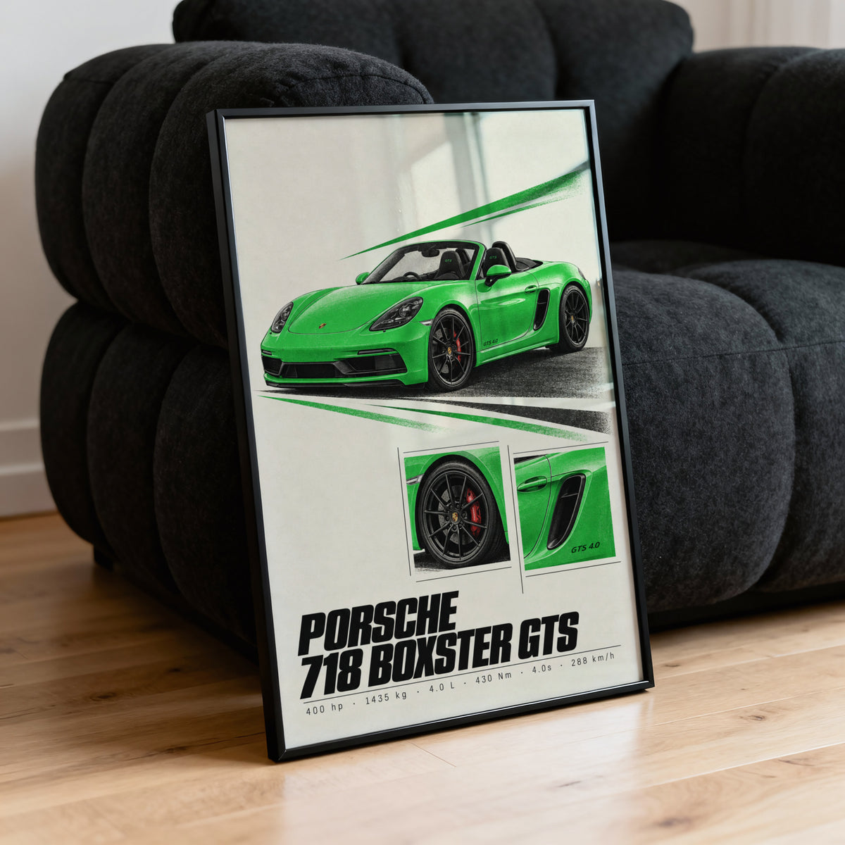 Vintage Porsche Boxster GTS Print, Car Wall Art