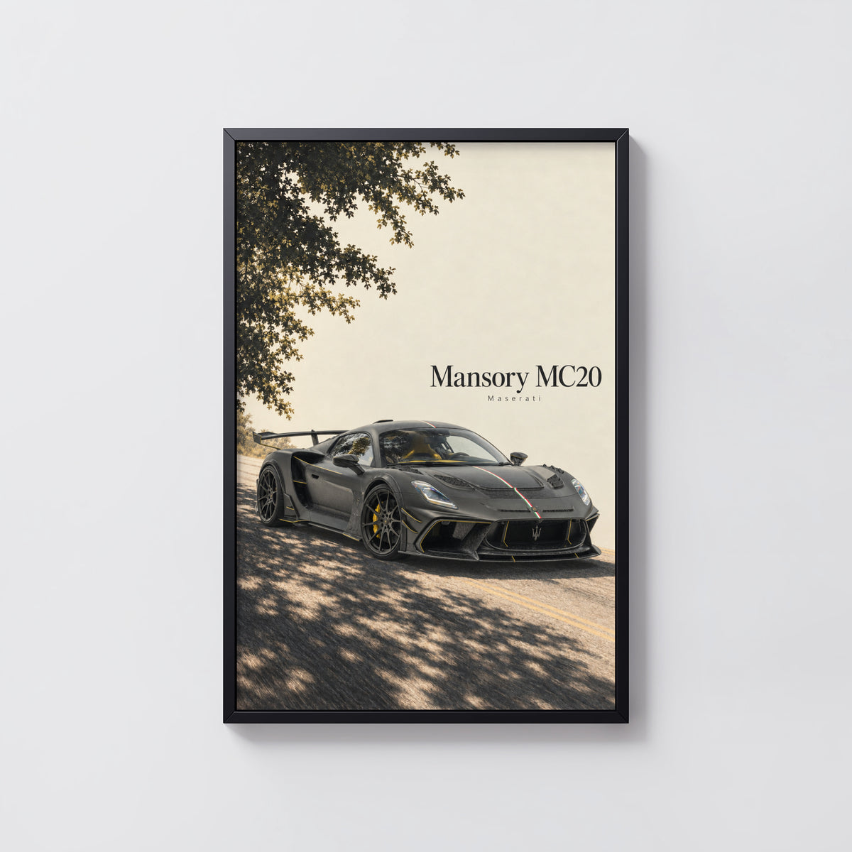 Vintage Maserati MC20 Print, Supercar Wall Art