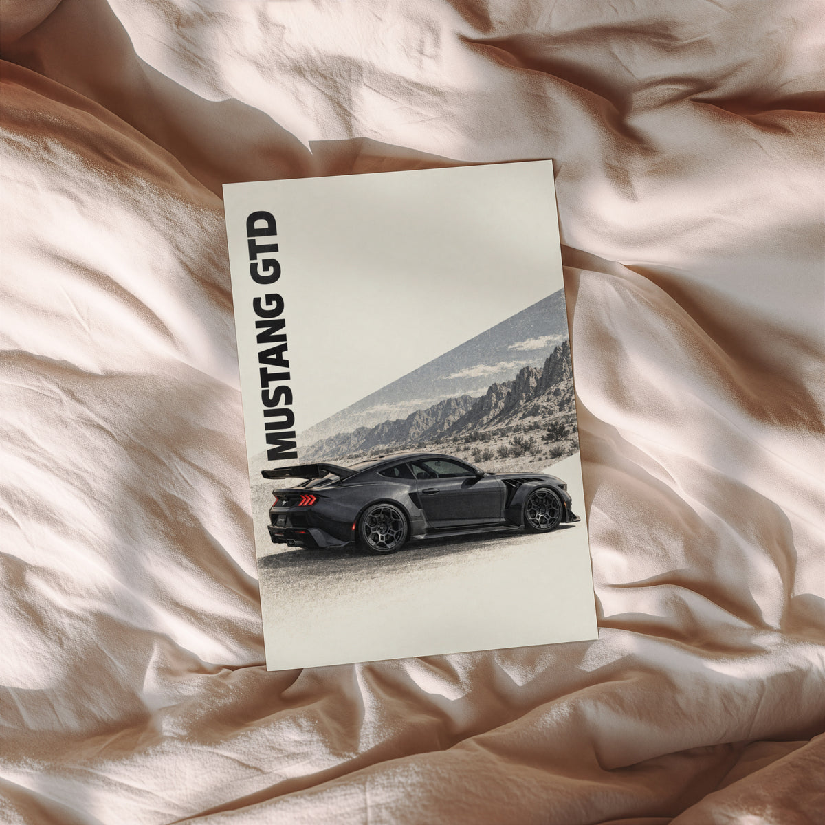 Vintage Mustang GTD Car Print, Garage Wall Art