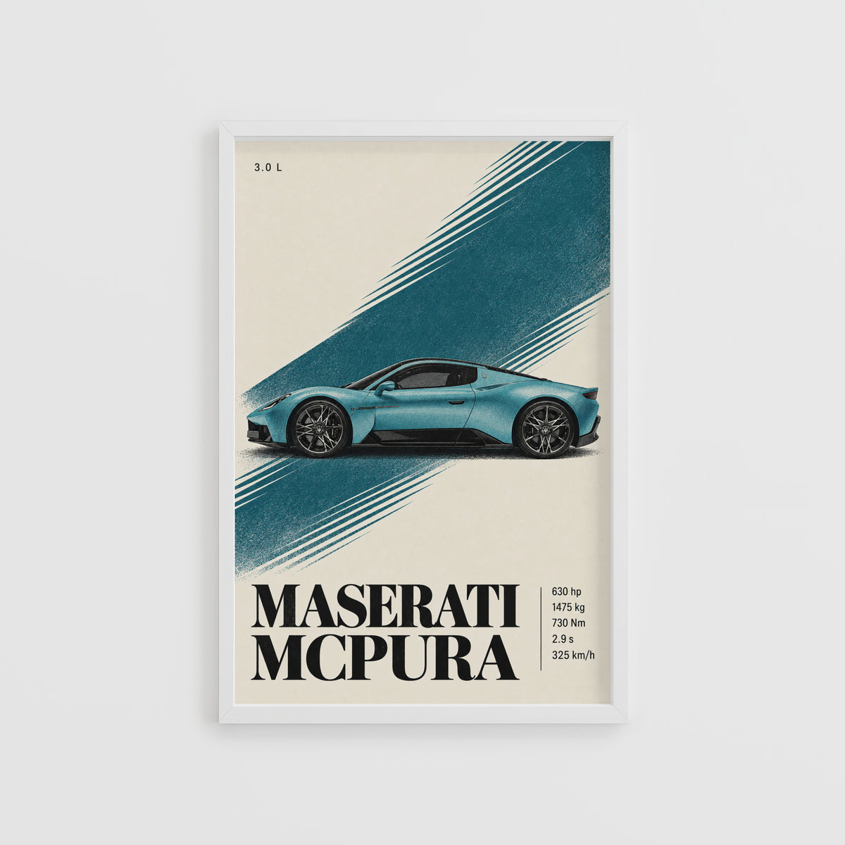 Vintage Maserati MCPura Print, Car Wall Art