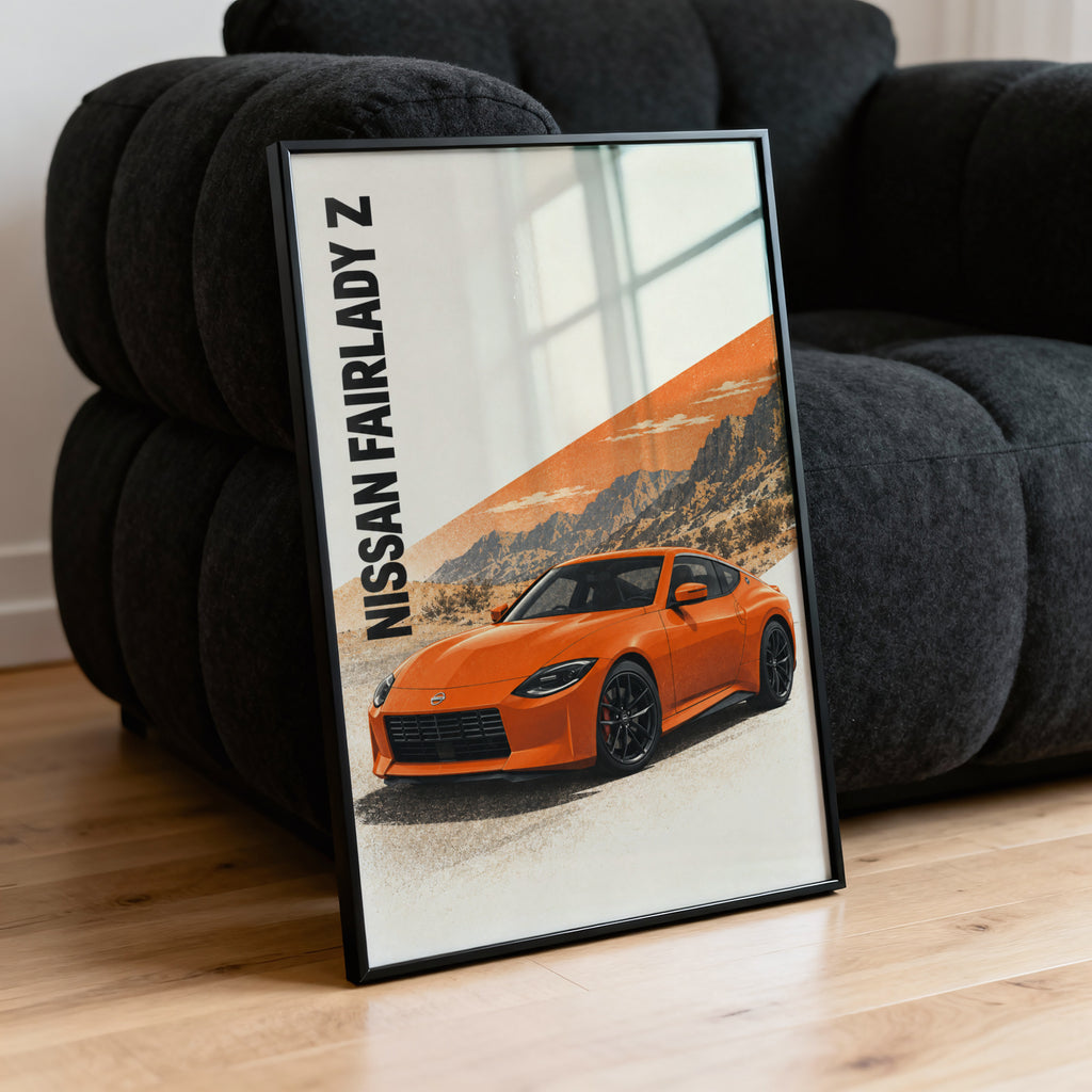 Vintage Nissan Fairlady Z Print, Orange Car Wall Art