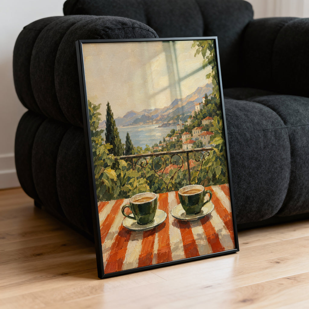 Vintage Coffee Print and Poster, Italian Coast Wall Art