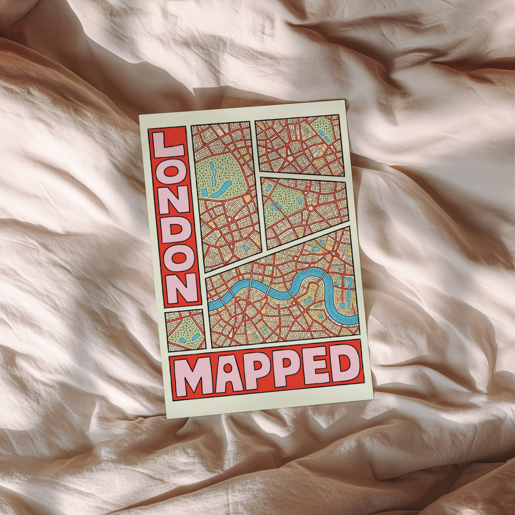 Vintage London Map Poster, England Wall Art, City Print