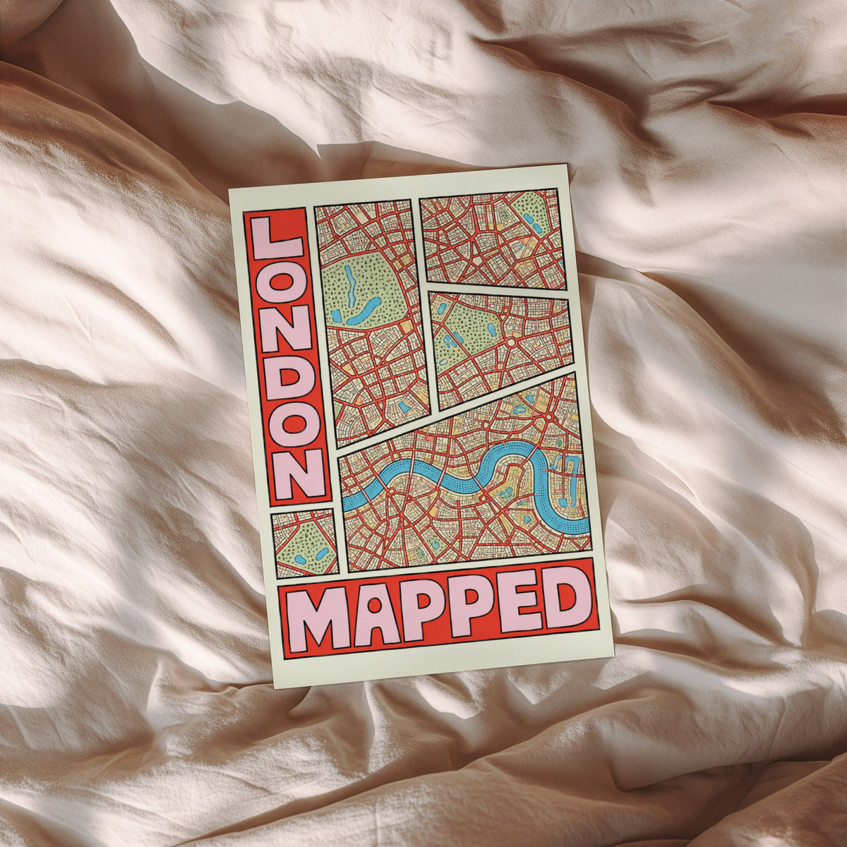 Vintage London Map Poster, England Wall Art, City Print