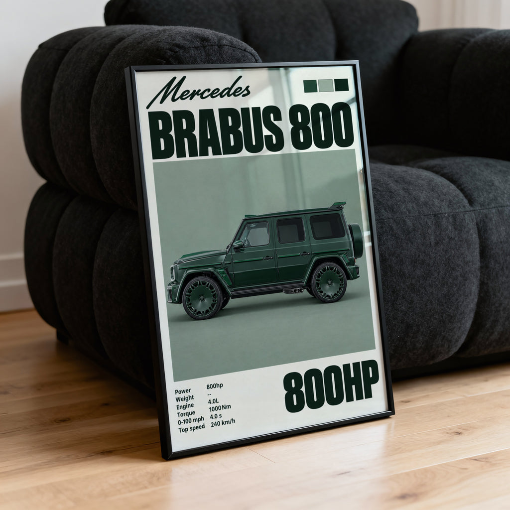 Vintage Mercedes Brabus 800 Print, Car Wall Art