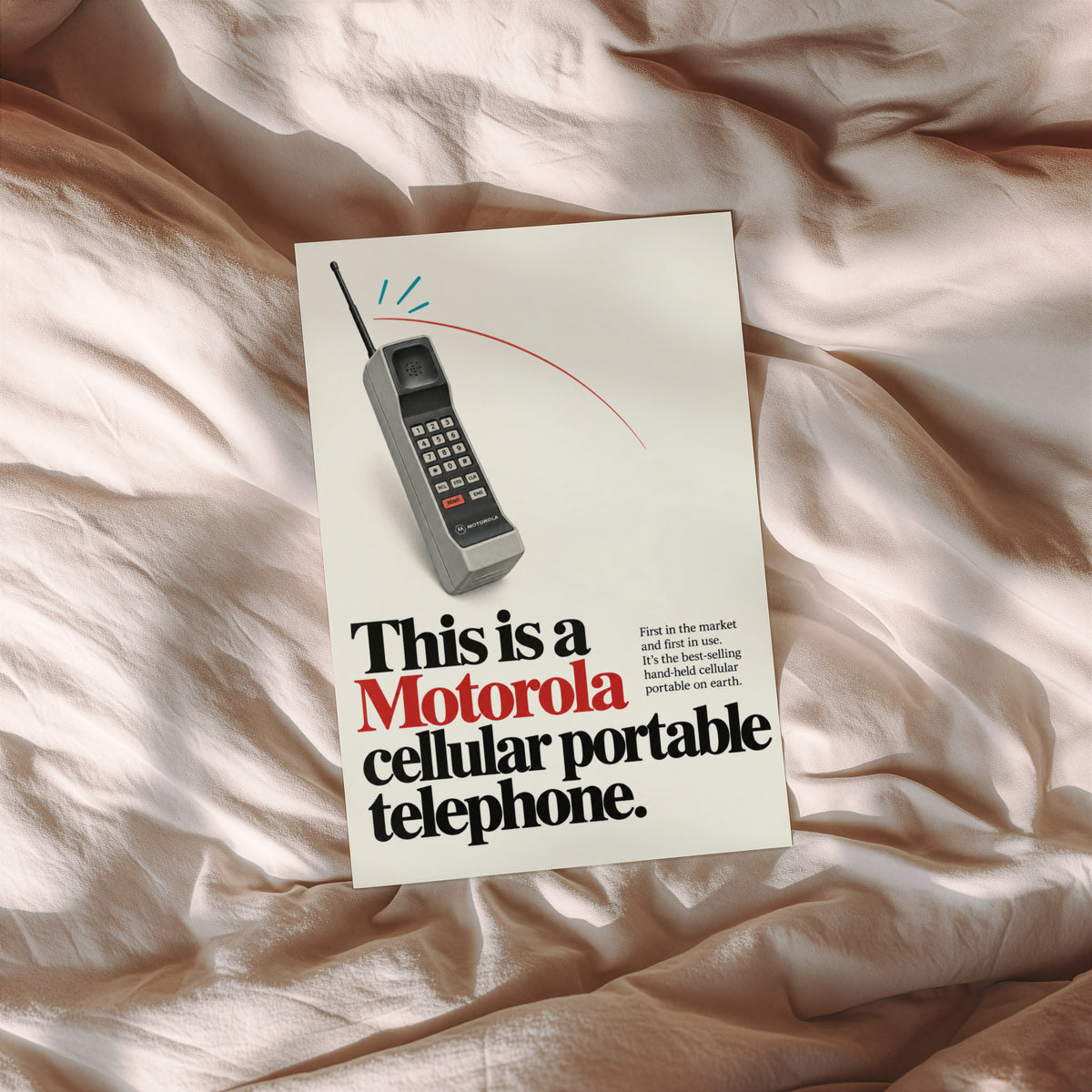Vintage Motorola Phone Poster, Retro Tech Wall Art Print