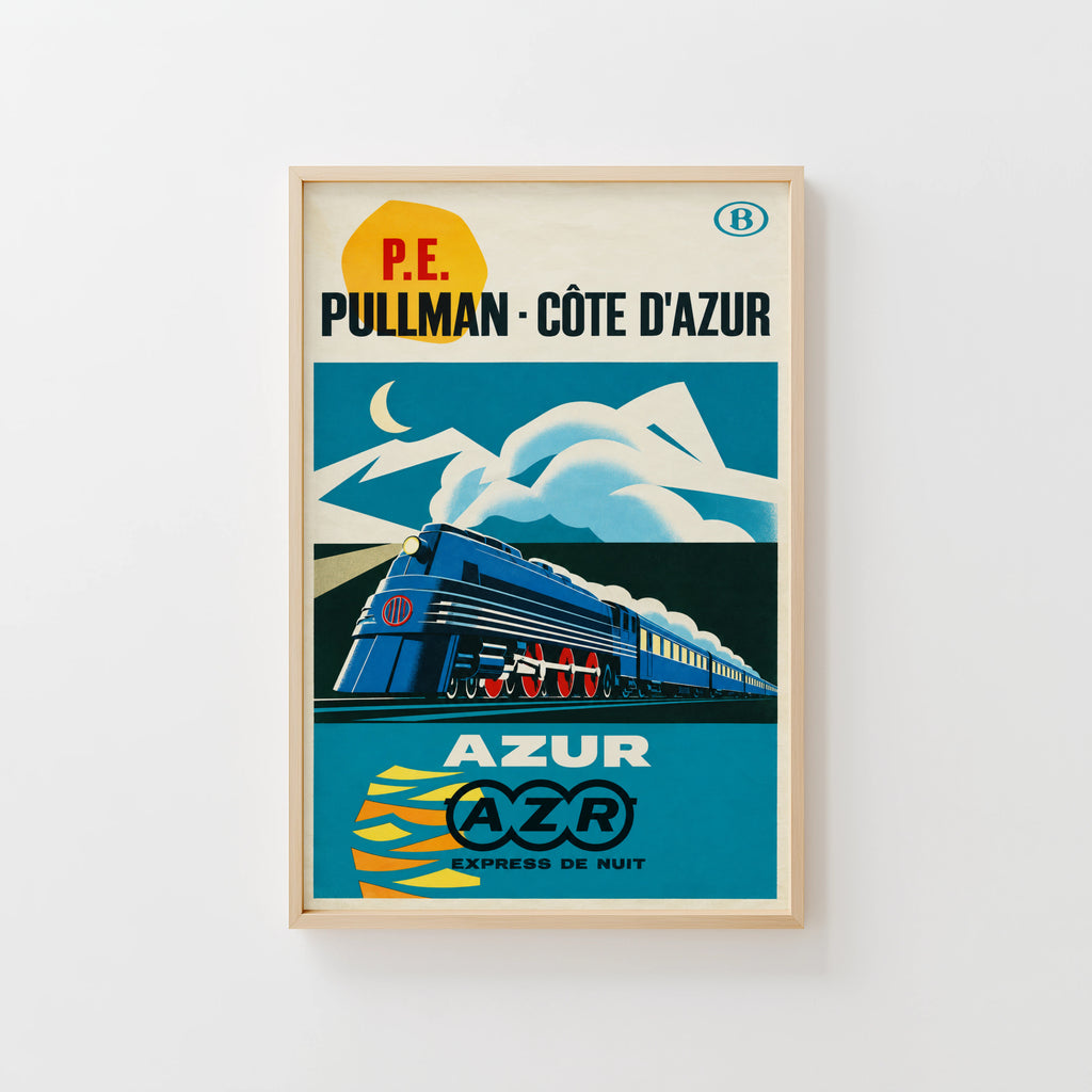 Vintage Print Poster, Pullman Cote d'Azur Train Art
