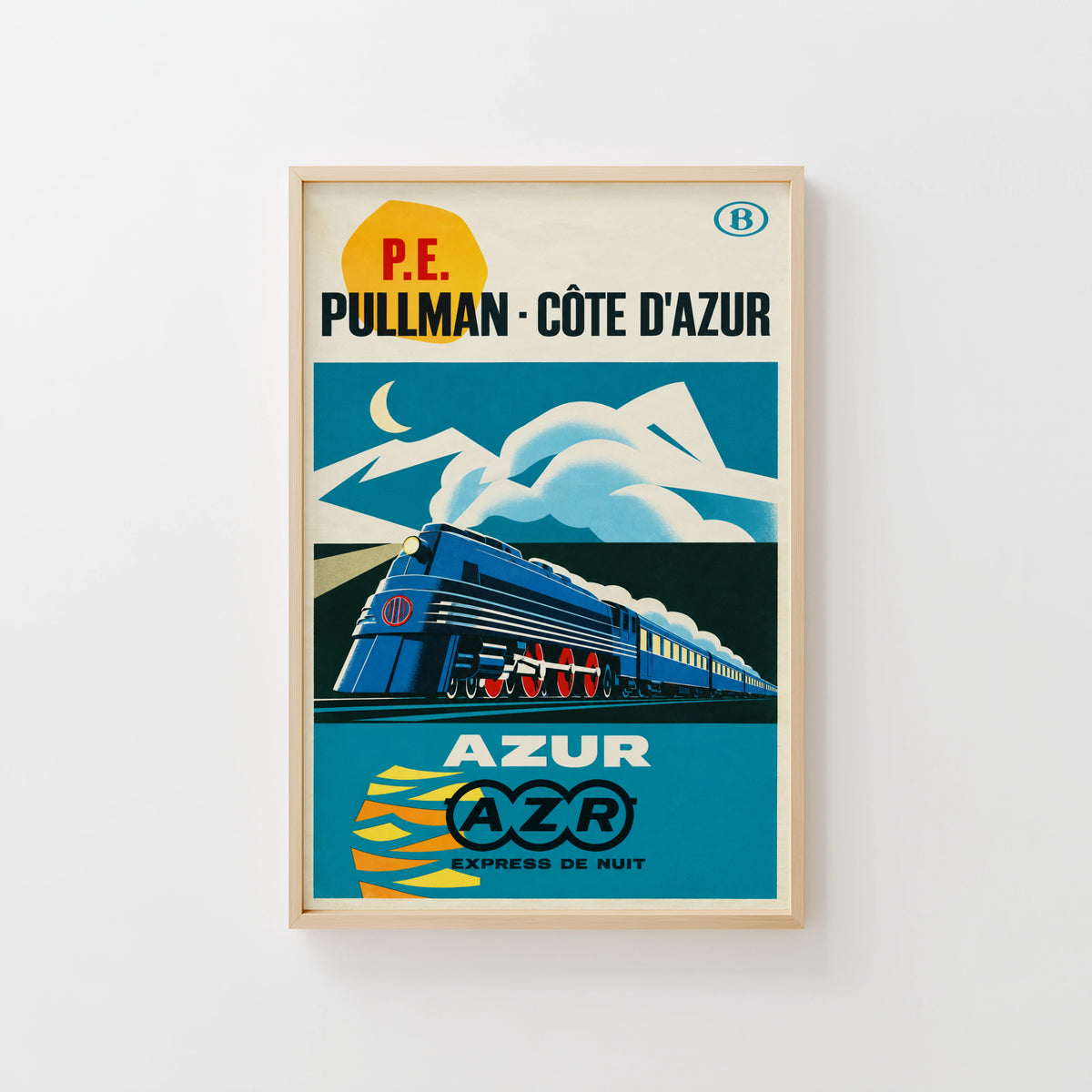 Vintage Print Poster, Pullman Cote d'Azur Train Art