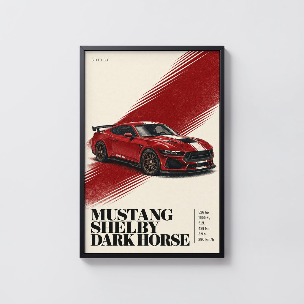 Vintage Mustang Shelby Print, Car Wall Art
