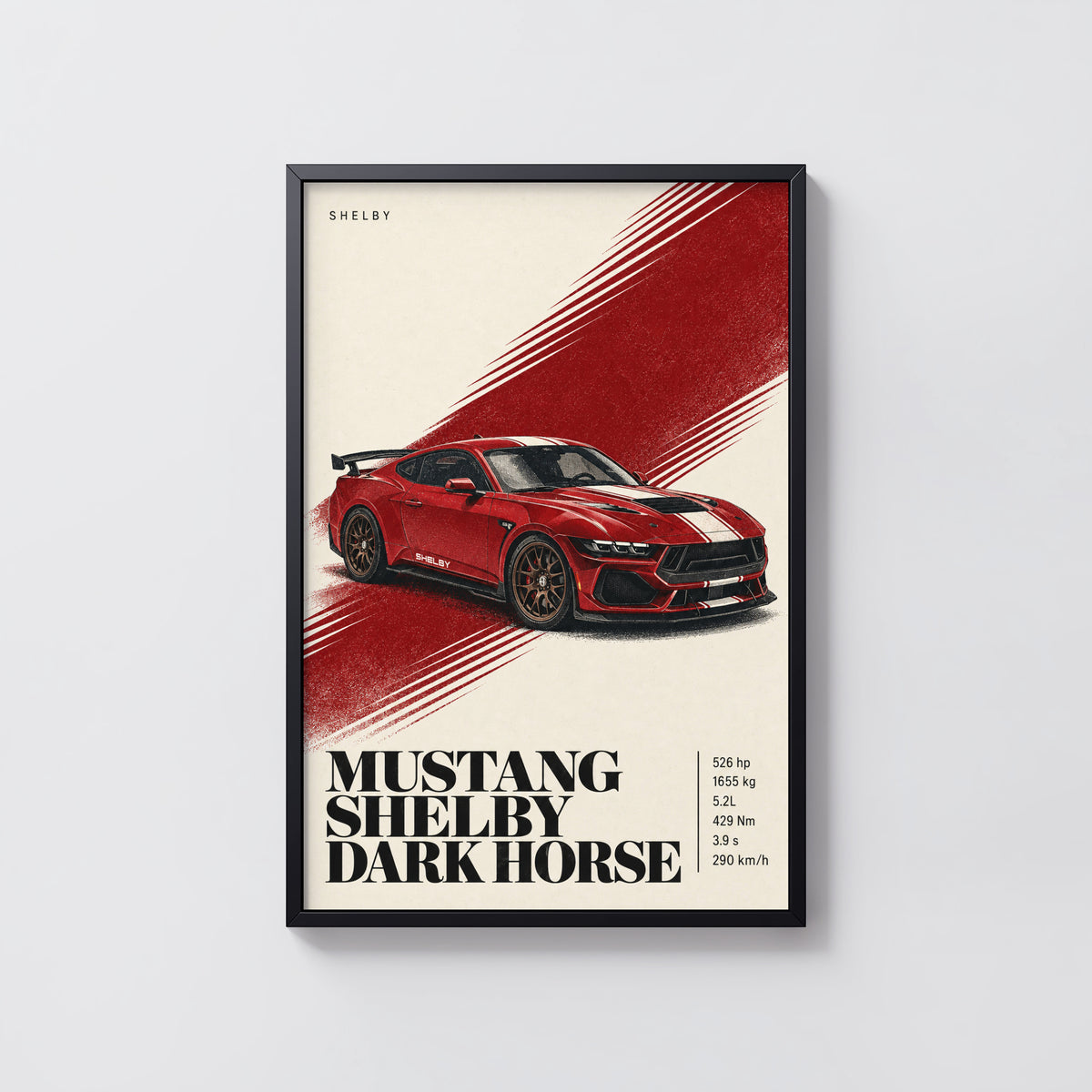 Vintage Mustang Shelby Print, Car Wall Art