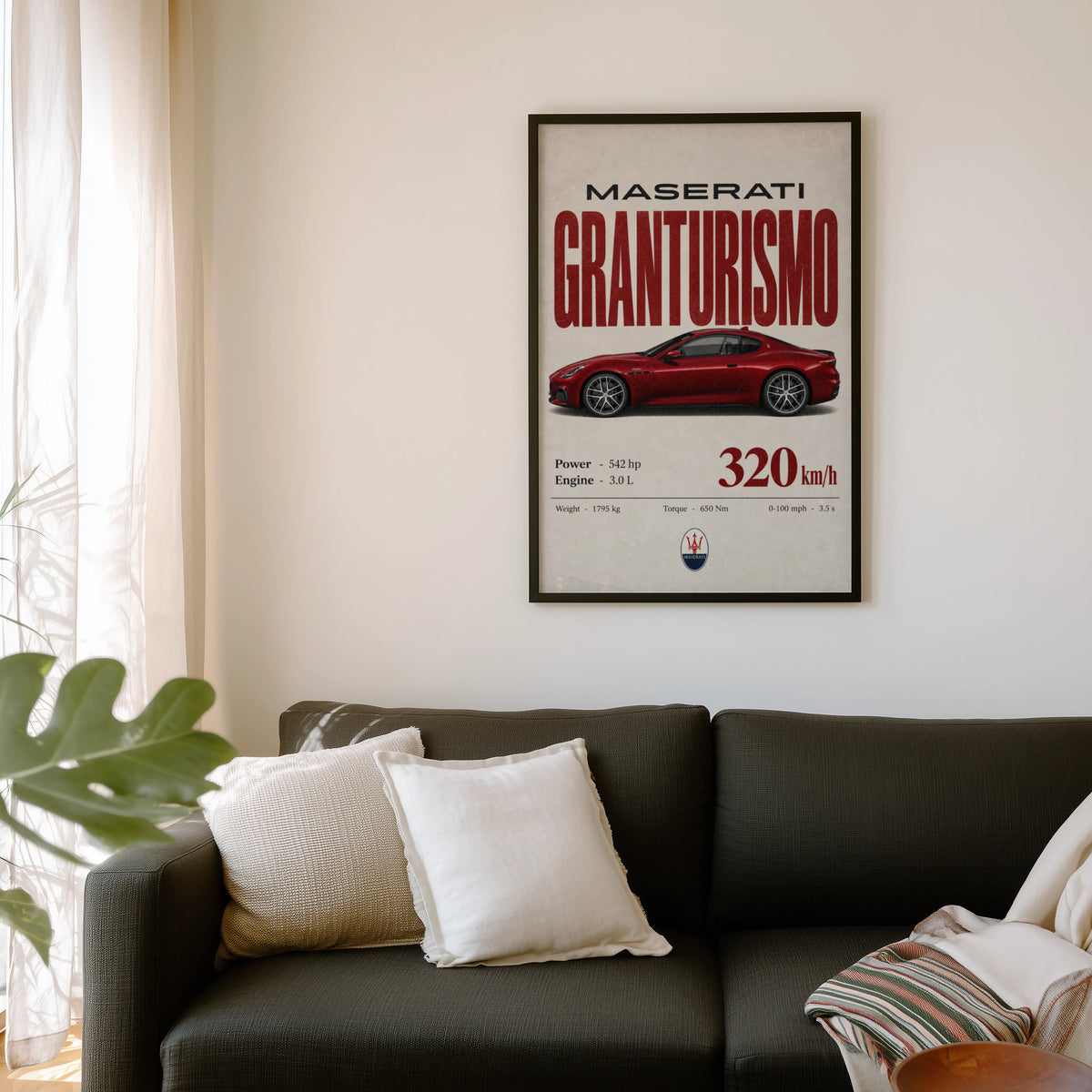 Vintage Maserati GranTurismo Print, Car Wall Art