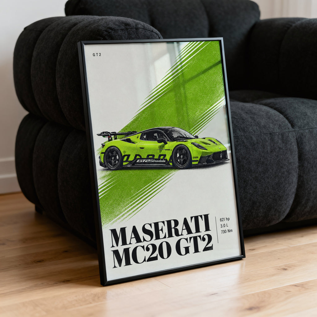 Vintage Maserati MC20 GT2 Print, Racing Car Art